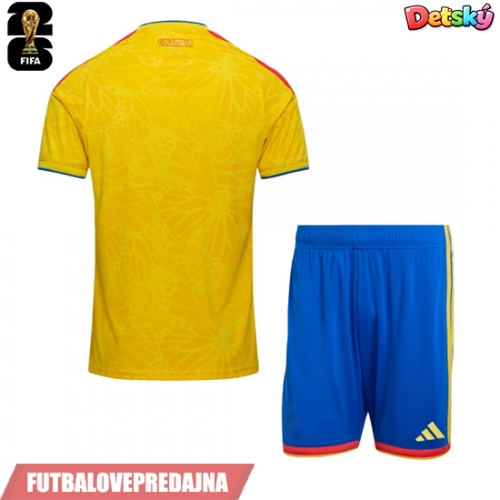 Lacne Dětský Futbalové dres Kolumbia MS 2026 Krátky Rukáv - Domáci (+ trenírky)